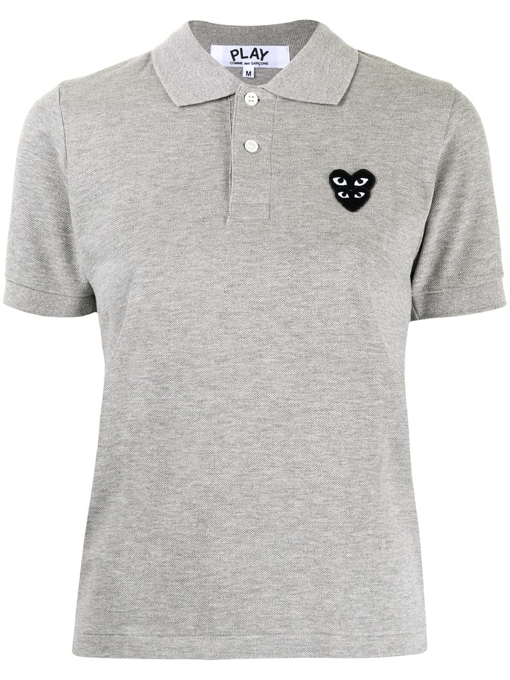 Comme Des Garçons Play logo-patch polo shirt - Grey von Comme Des Garçons Play