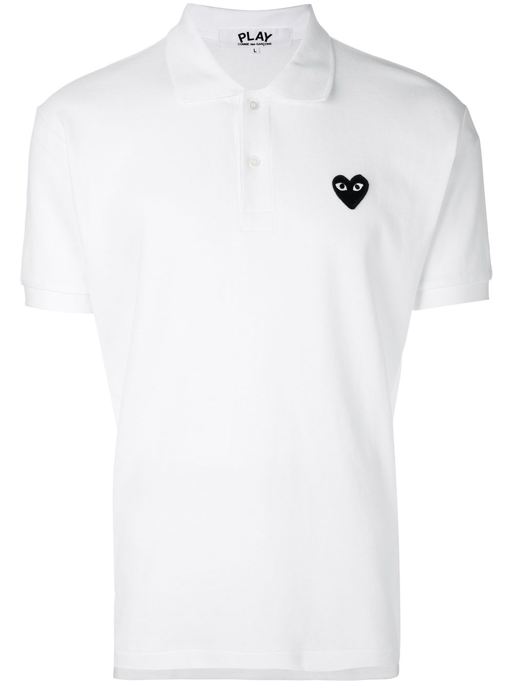 Comme Des Garçons Play Heart logo polo shirt - White von Comme Des Garçons Play