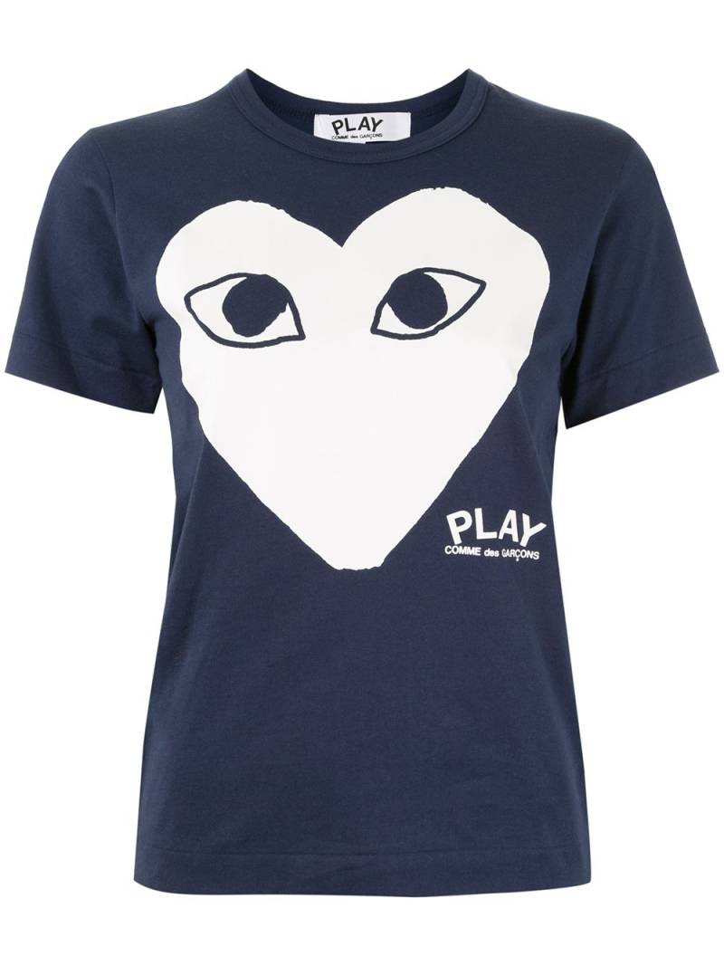 Comme Des Garçons Play logo-print T-shirt - Blue von Comme Des Garçons Play