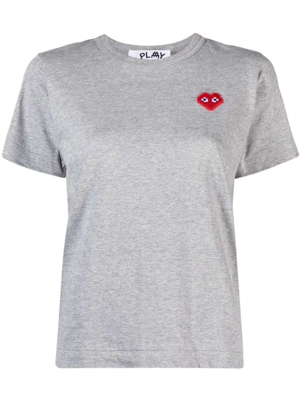 Comme Des Garçons Play logo-print cotton T-shirt - Grey von Comme Des Garçons Play