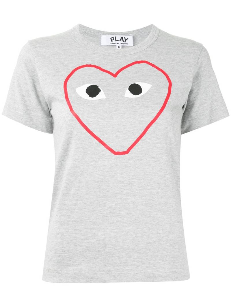 Comme Des Garçons Play logo-print crew neck T-shirt - Grey von Comme Des Garçons Play