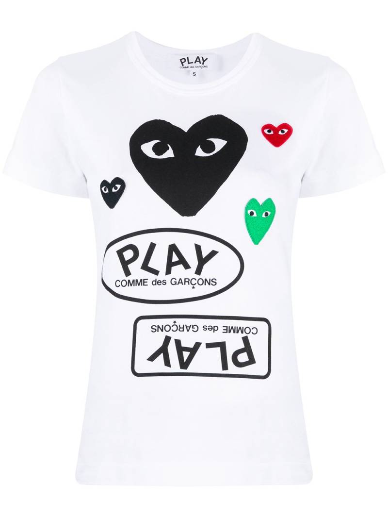 Comme Des Garçons Play logo-print heart-motif T-shirt - White von Comme Des Garçons Play