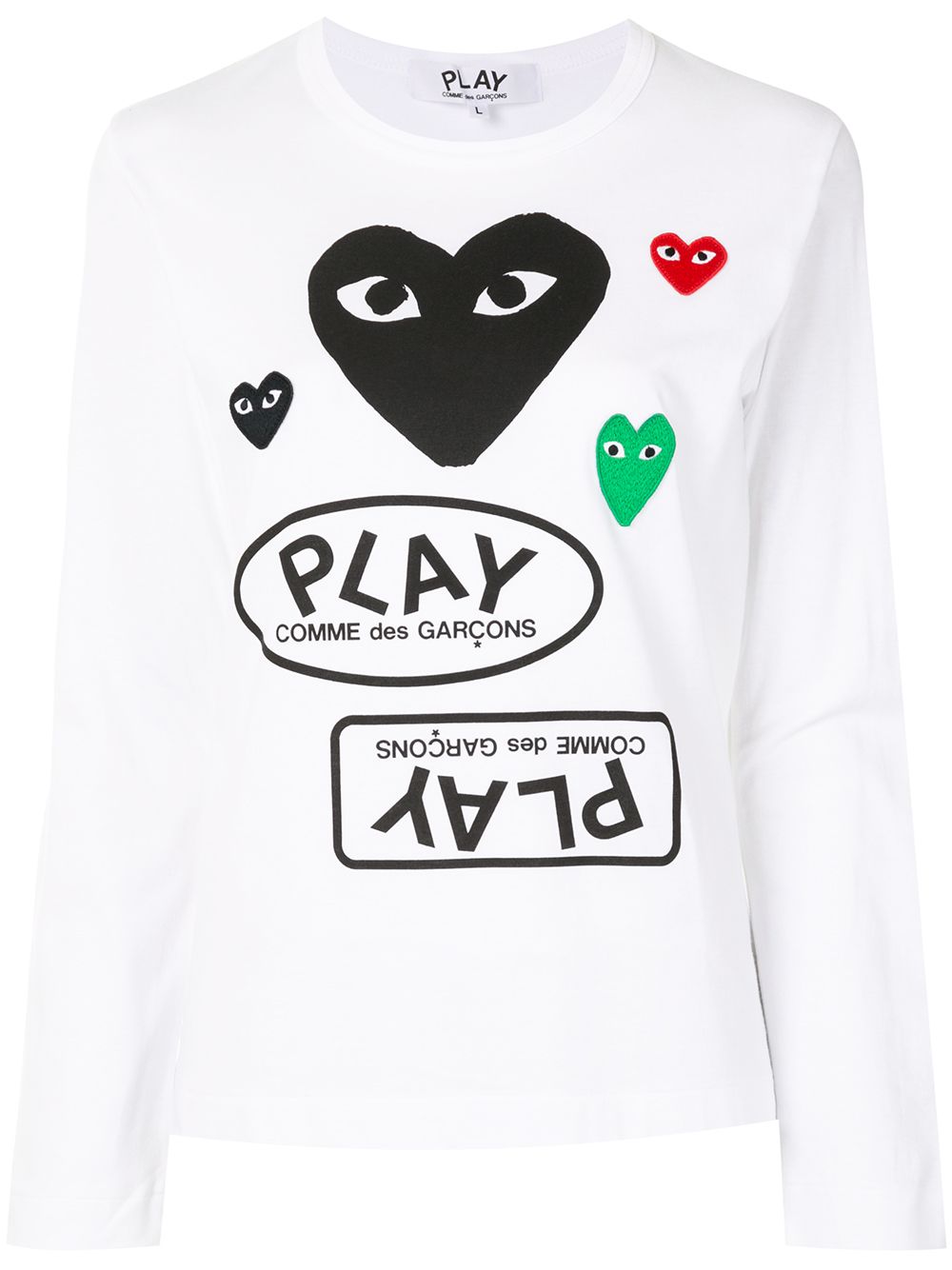 Comme Des Garçons Play logo print long sleeve t-shirt - White von Comme Des Garçons Play