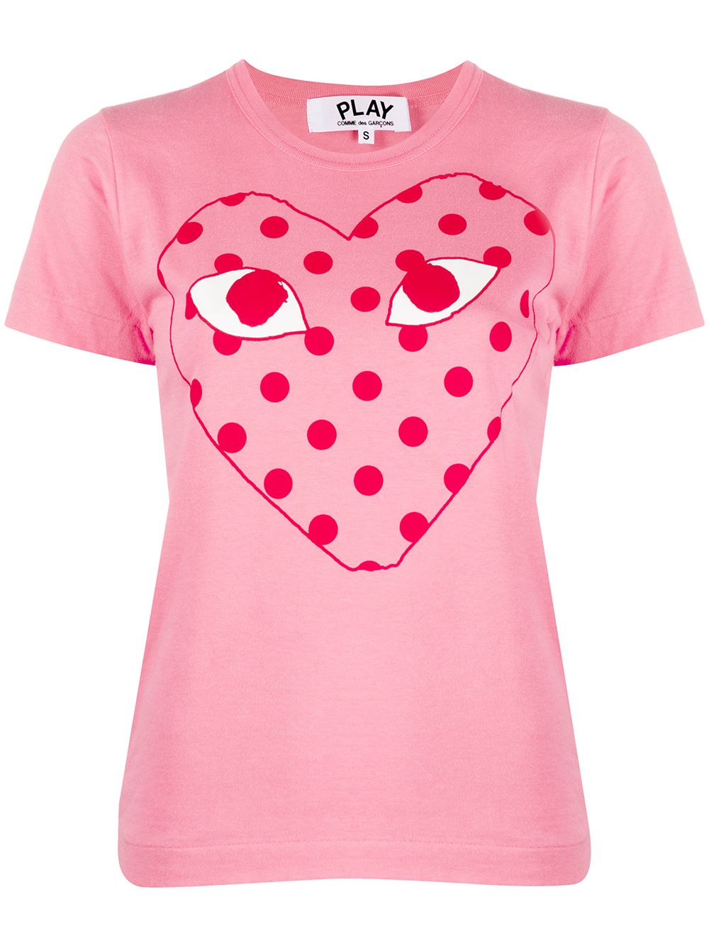 Comme Des Garçons Play polk-dot heat print T-shirt - Pink von Comme Des Garçons Play