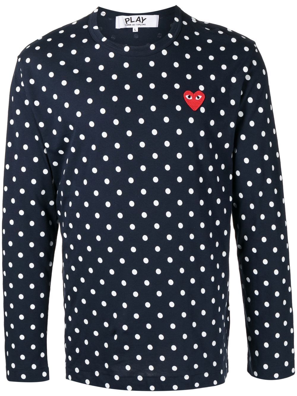 Comme Des Garçons Play polka-dot long-sleeve T-Shirt - Blue von Comme Des Garçons Play