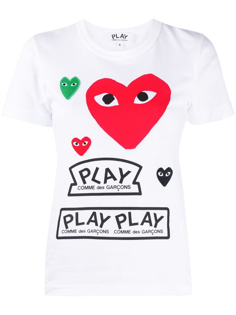 Comme Des Garçons Play short-sleeved heart print T-shirt - White von Comme Des Garçons Play