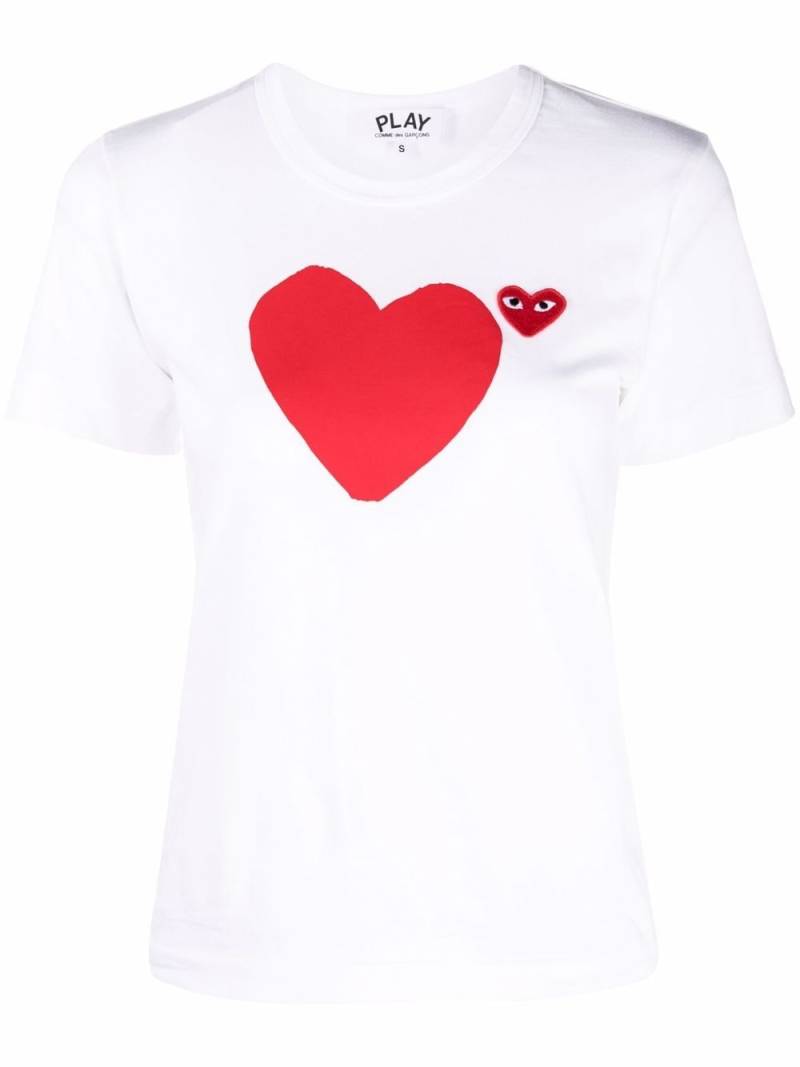 Comme Des Garçons Play signature heart logo-patch T-shirt - White von Comme Des Garçons Play