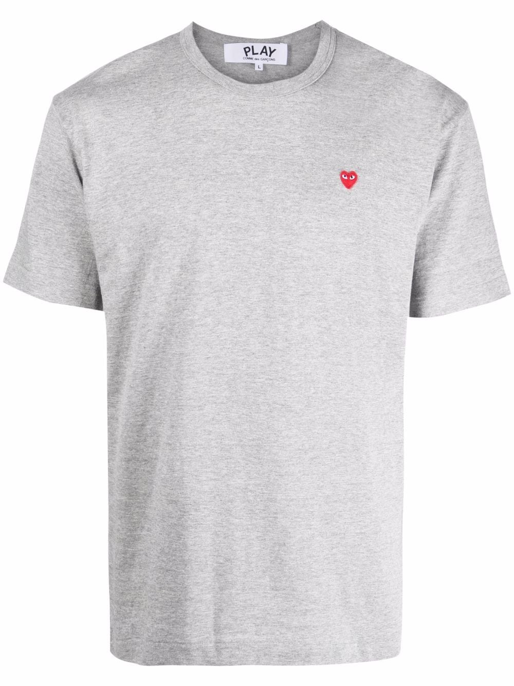 Comme Des Garçons Play small red heart T-shirt - Grey von Comme Des Garçons Play