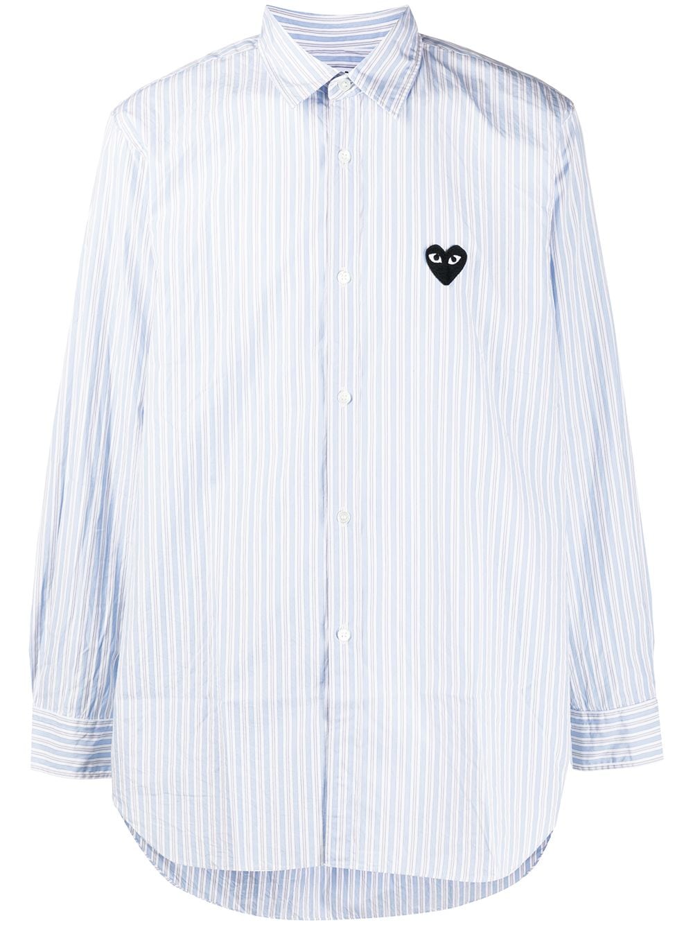 Comme Des Garçons Play striped heart-logo shirt - Blue von Comme Des Garçons Play