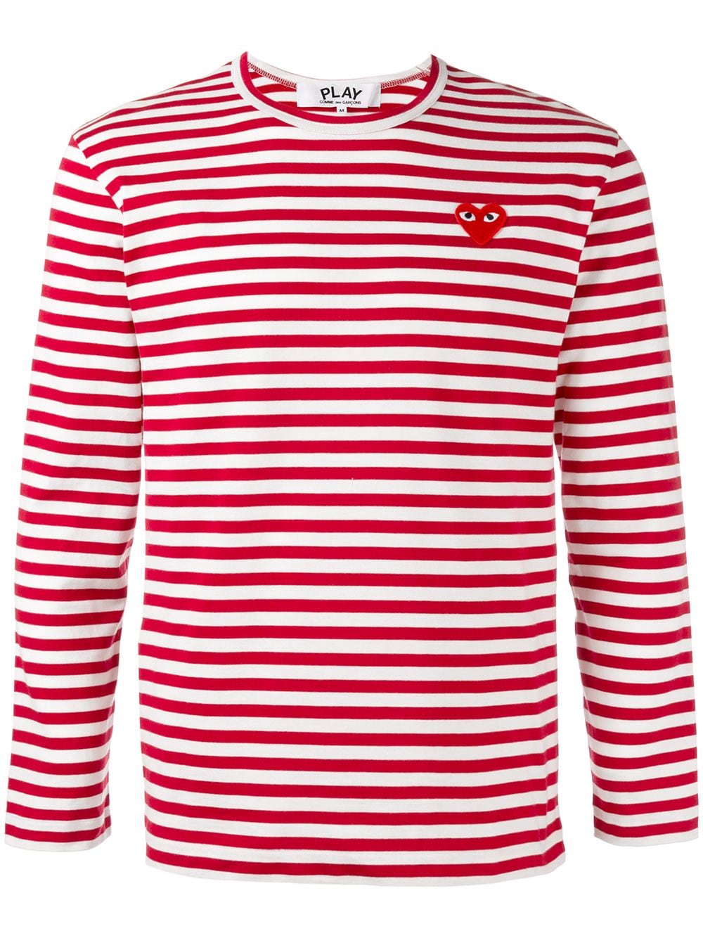 Comme Des Garçons Play striped long-sleeved cotton T-shirt - Red von Comme Des Garçons Play