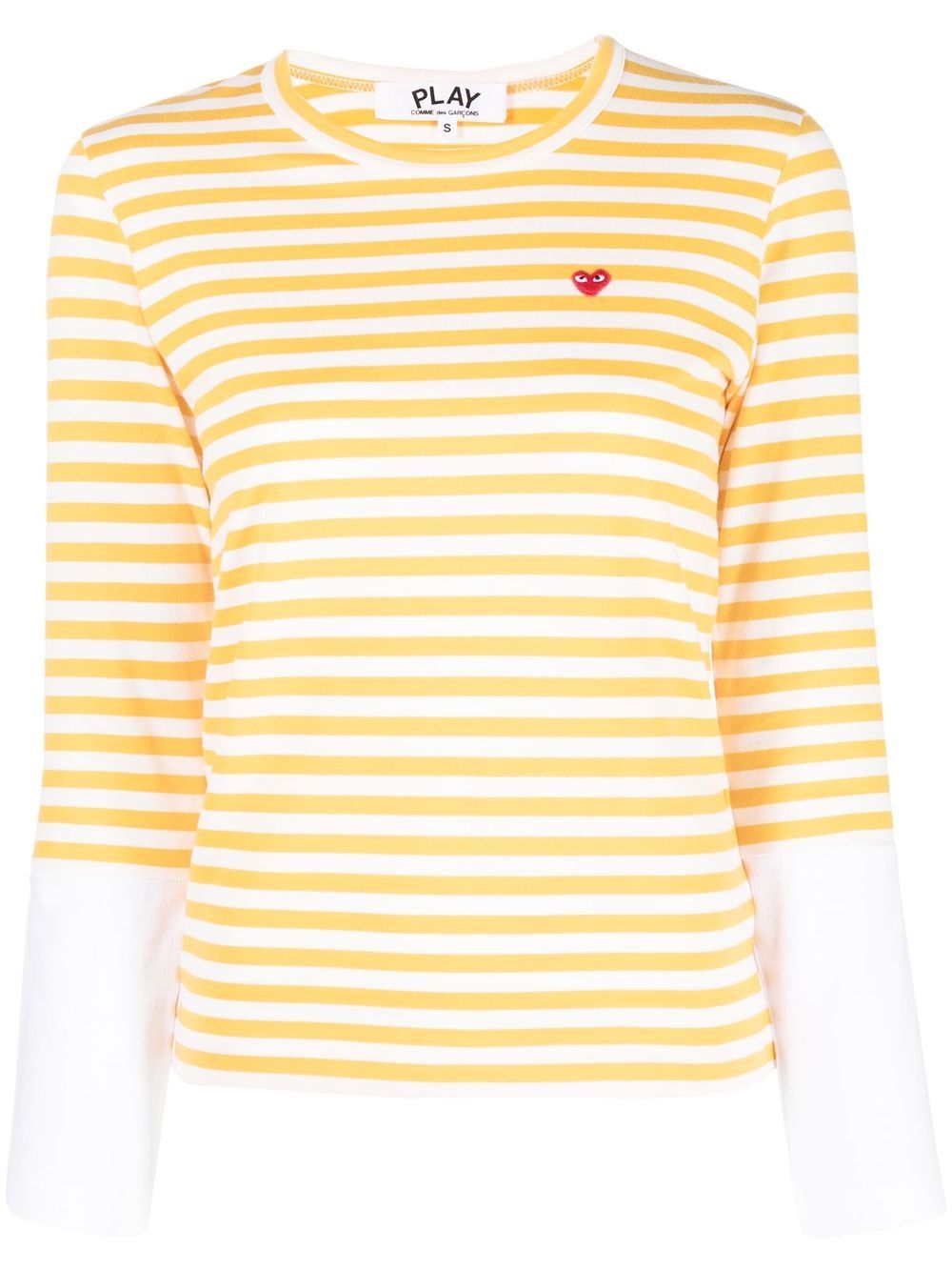 Comme Des Garçons Play striped long-sleeve T-shirt - Yellow von Comme Des Garçons Play