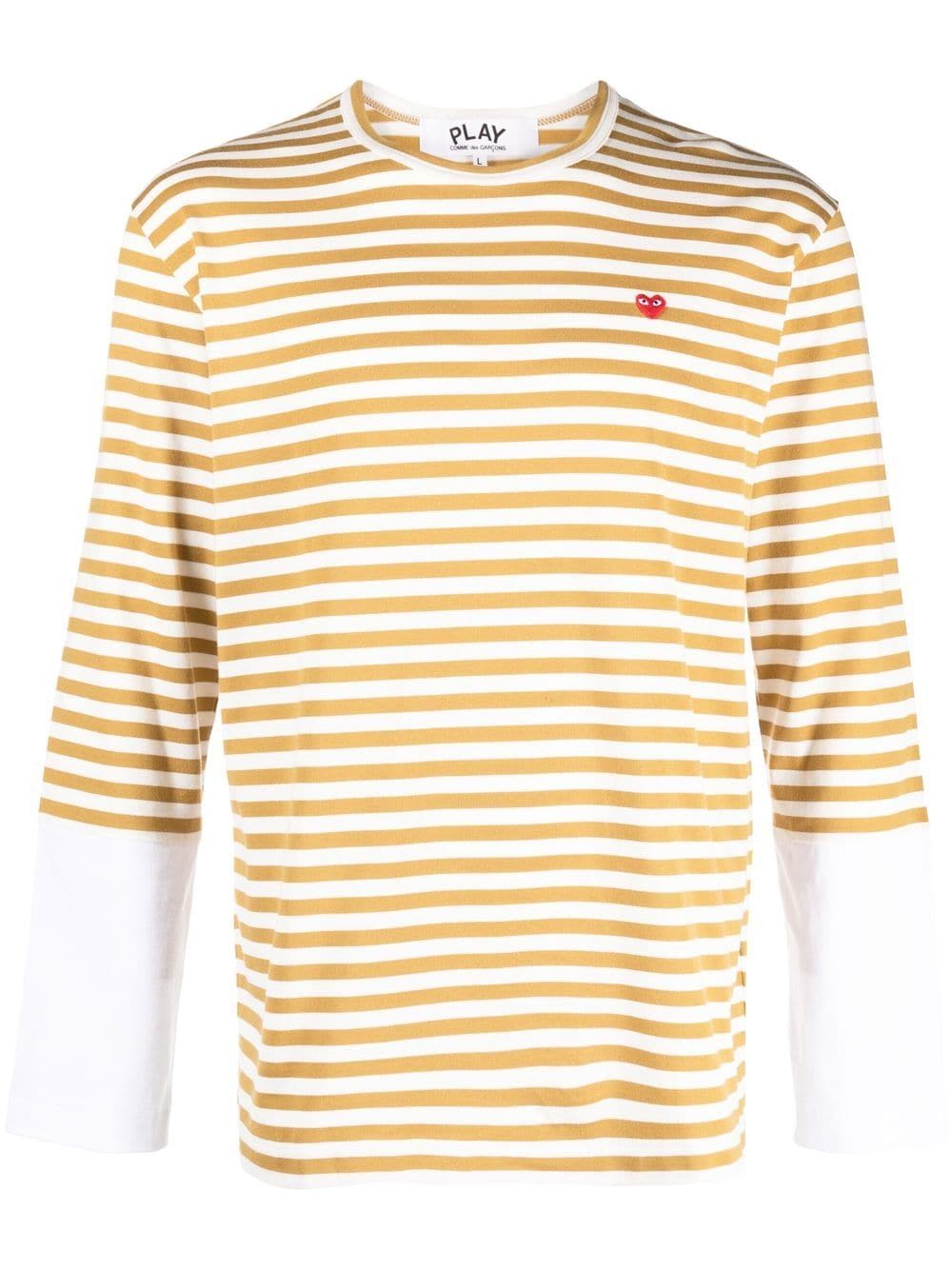 Comme Des Garçons Play striped long-sleeved T-shirt - Green von Comme Des Garçons Play