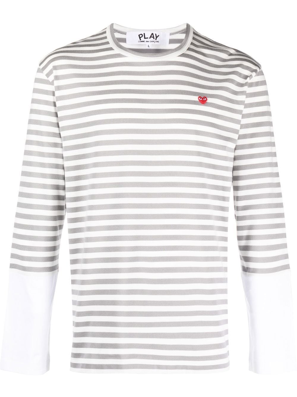 Comme Des Garçons Play striped long-sleeved T-shirt - Grey von Comme Des Garçons Play