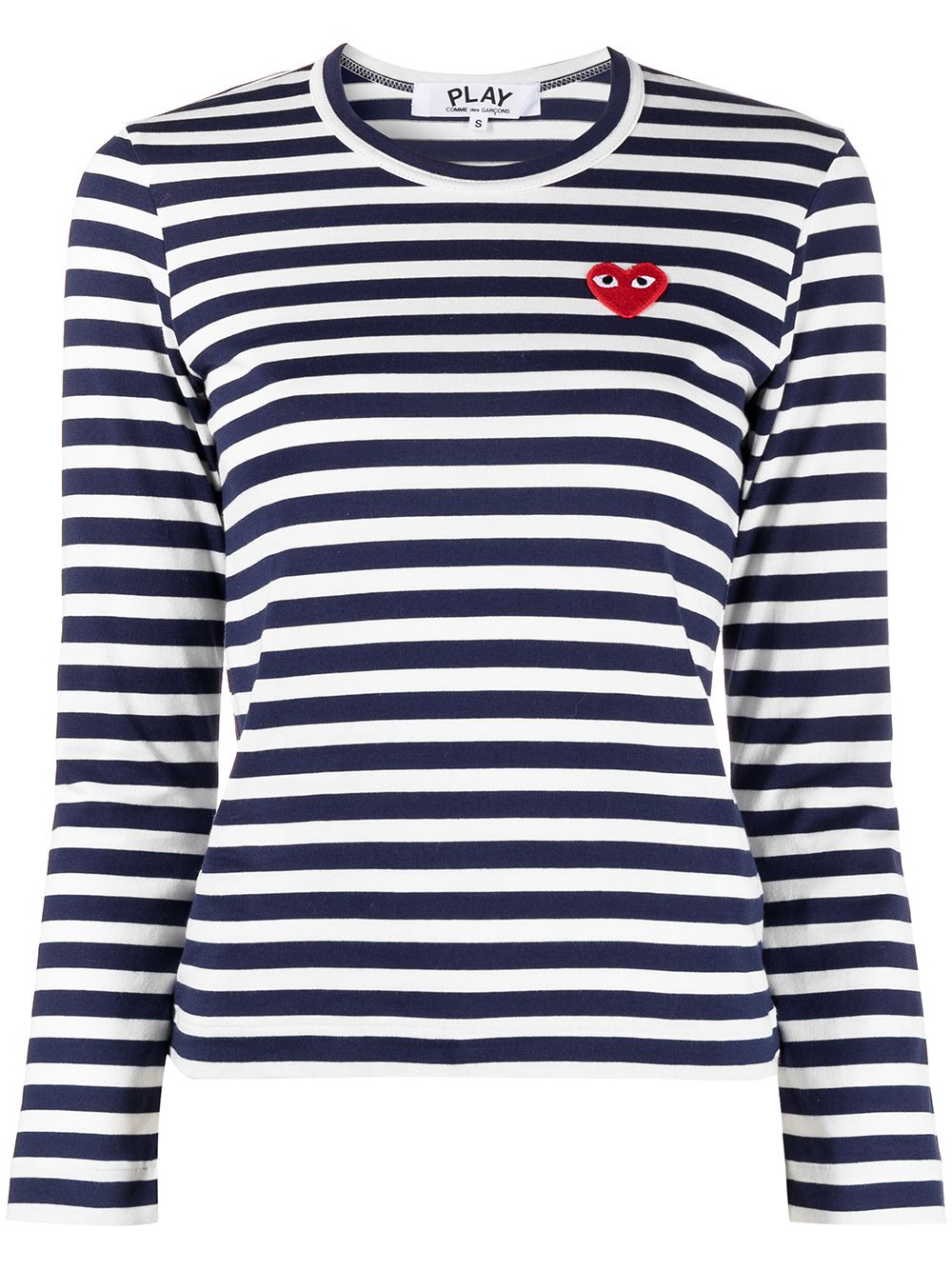 Comme Des Garçons Play striped print long-sleeve T-shirt - White von Comme Des Garçons Play