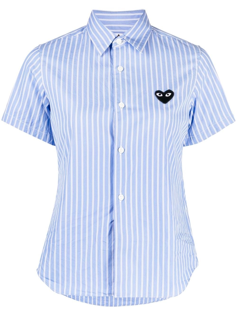 Comme Des Garçons Play striped-print short-sleeved shirt - Blue von Comme Des Garçons Play