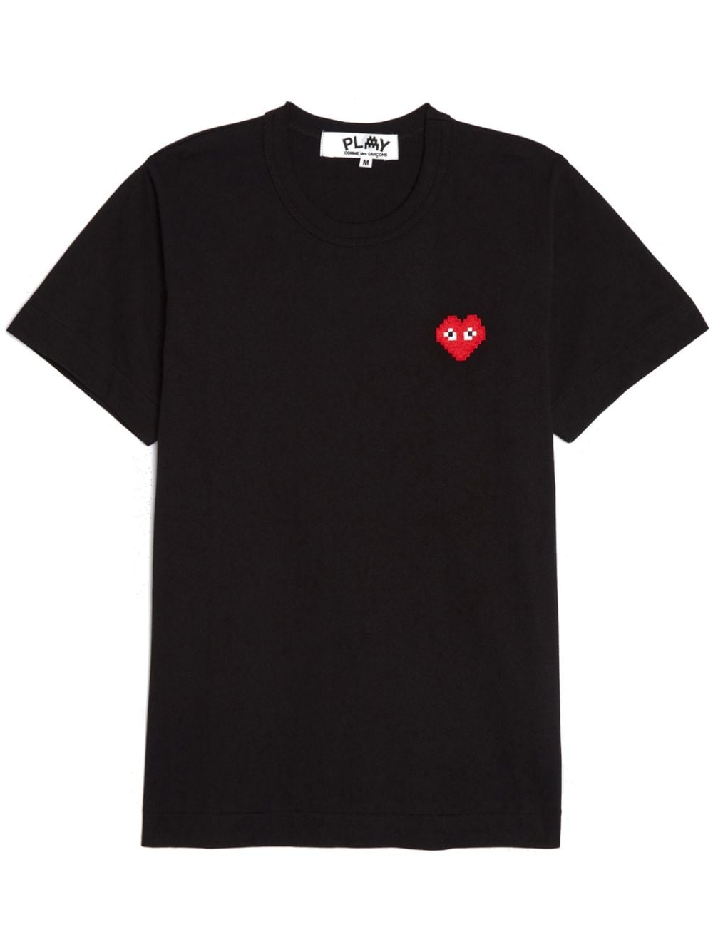 Comme Des Garçons Play x Invader logo-appliqué pixelated-motif T-shirt - Black von Comme Des Garçons Play