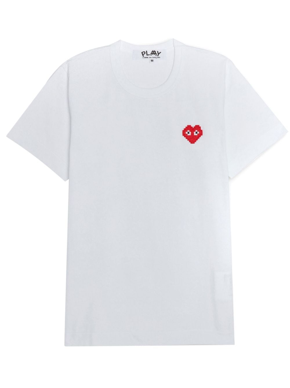 Comme Des Garçons Play x Invader logo-appliqué pixelated-motif T-shirt - White von Comme Des Garçons Play