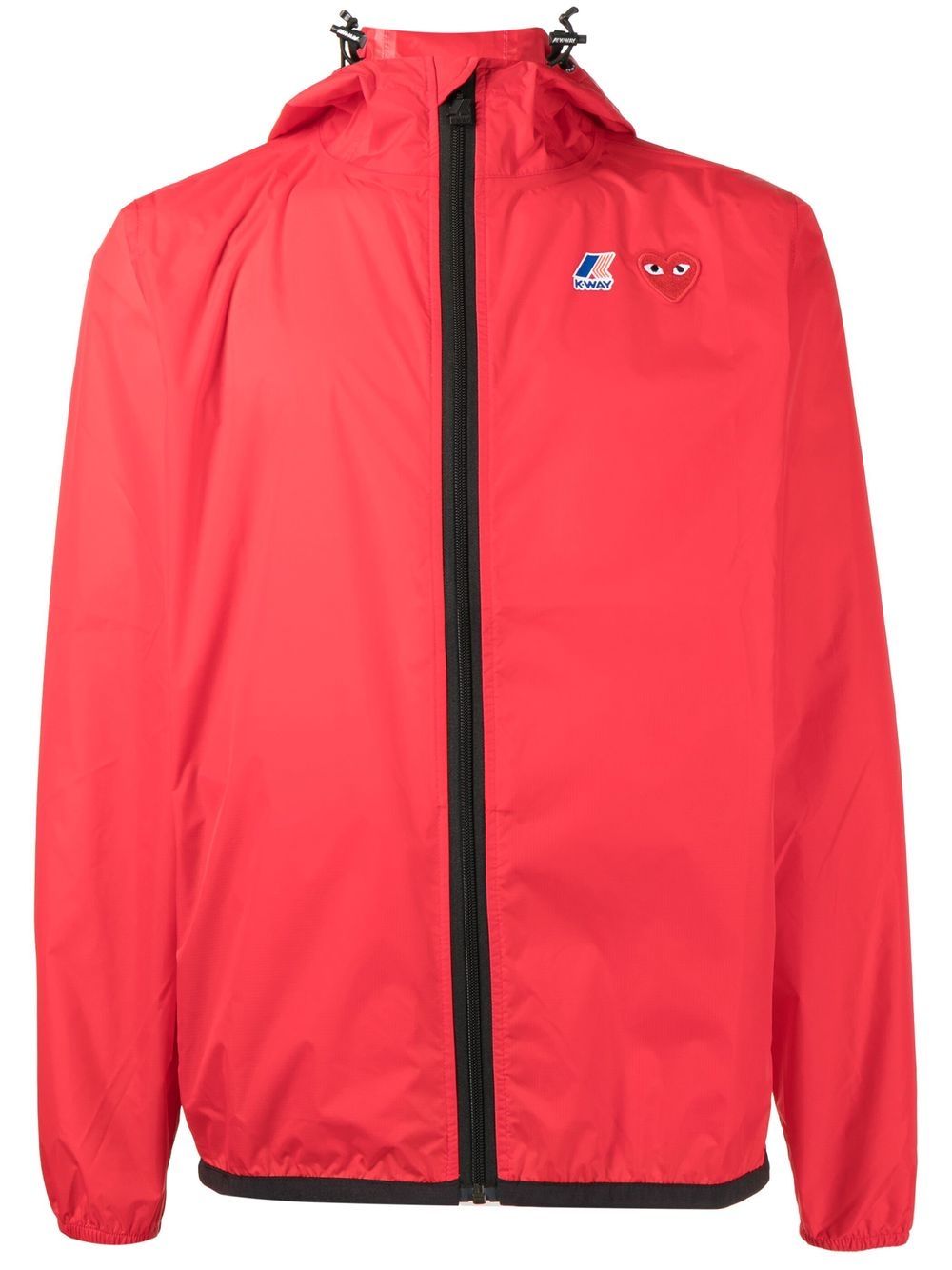 Comme Des Garçons x K-Way zipped hooded jacket - Red von Comme Des Garçons