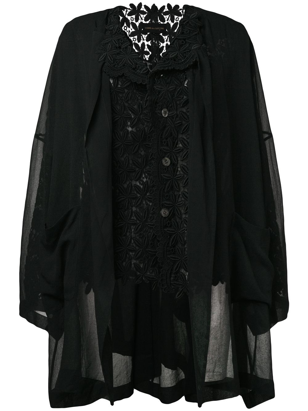 Comme Des Garçons Pre-Owned 1989 macramé layered jacket - Black von Comme Des Garçons Pre-Owned