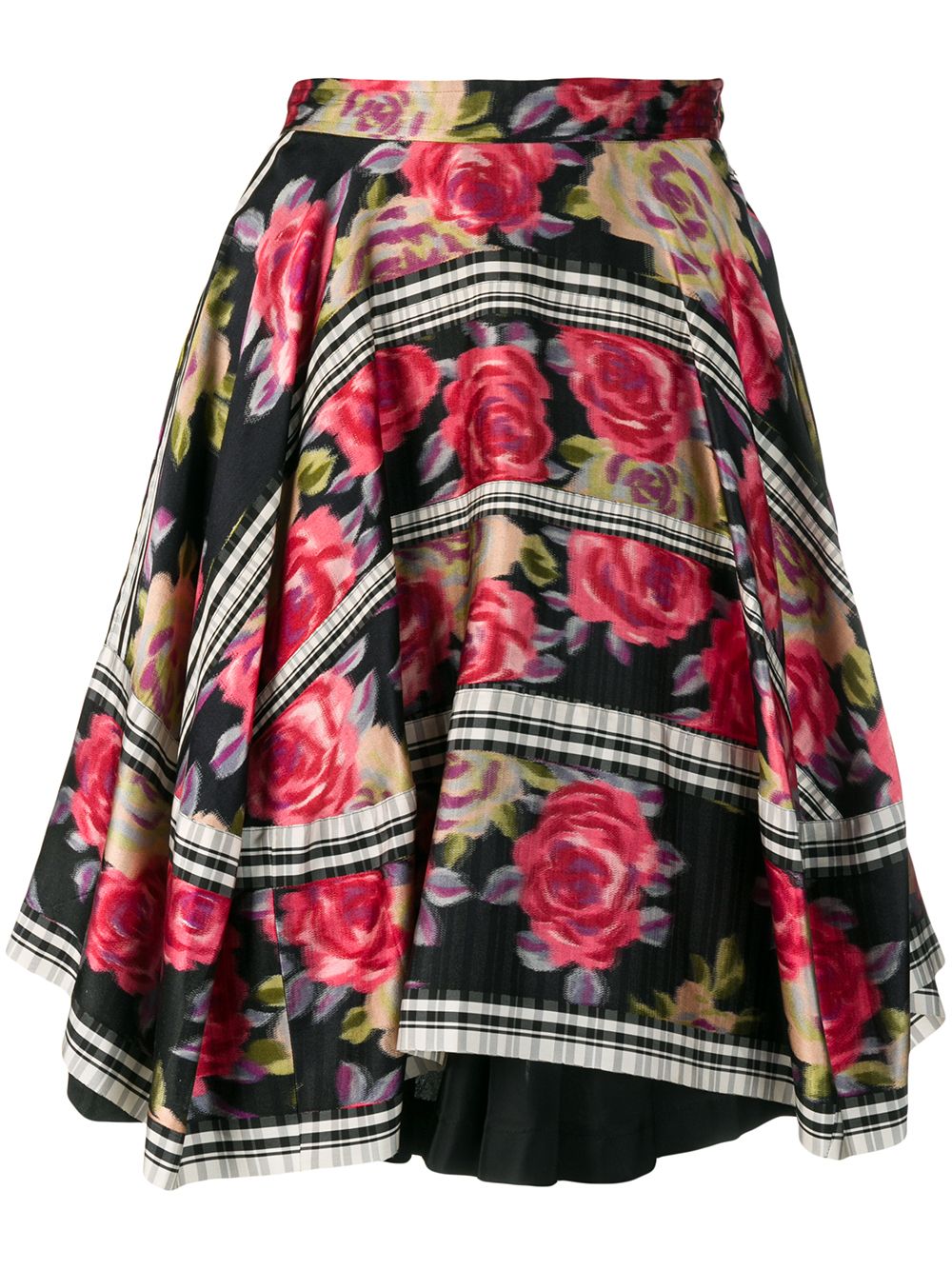Comme Des Garçons Pre-Owned 1989 layered floral skirt - Black von Comme Des Garçons Pre-Owned