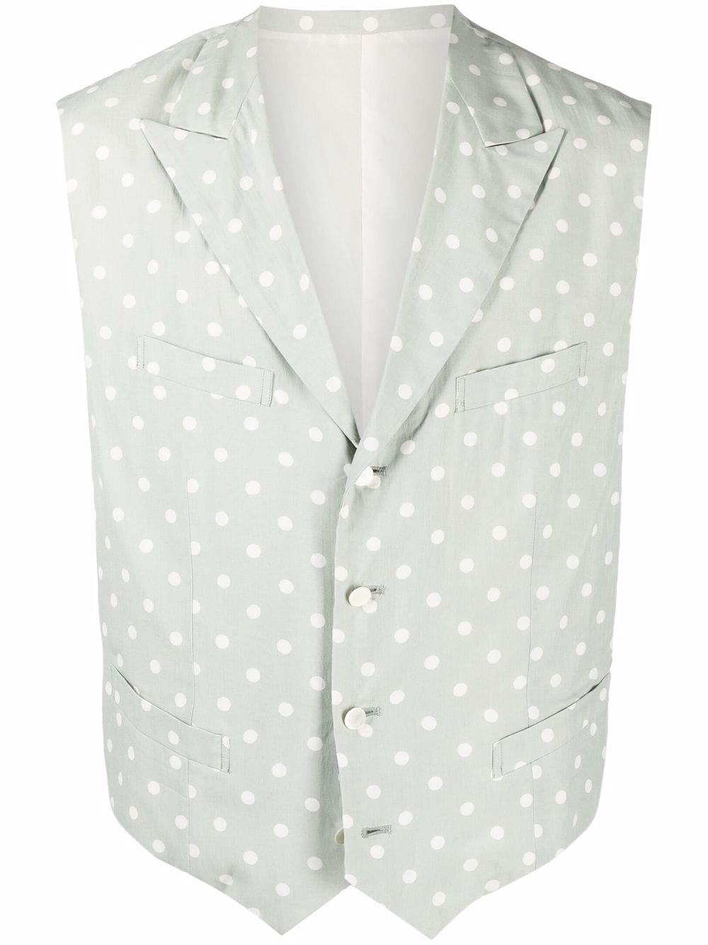 Comme Des Garçons Pre-Owned 1990s polka dot single-breasted vest - Green von Comme Des Garçons Pre-Owned