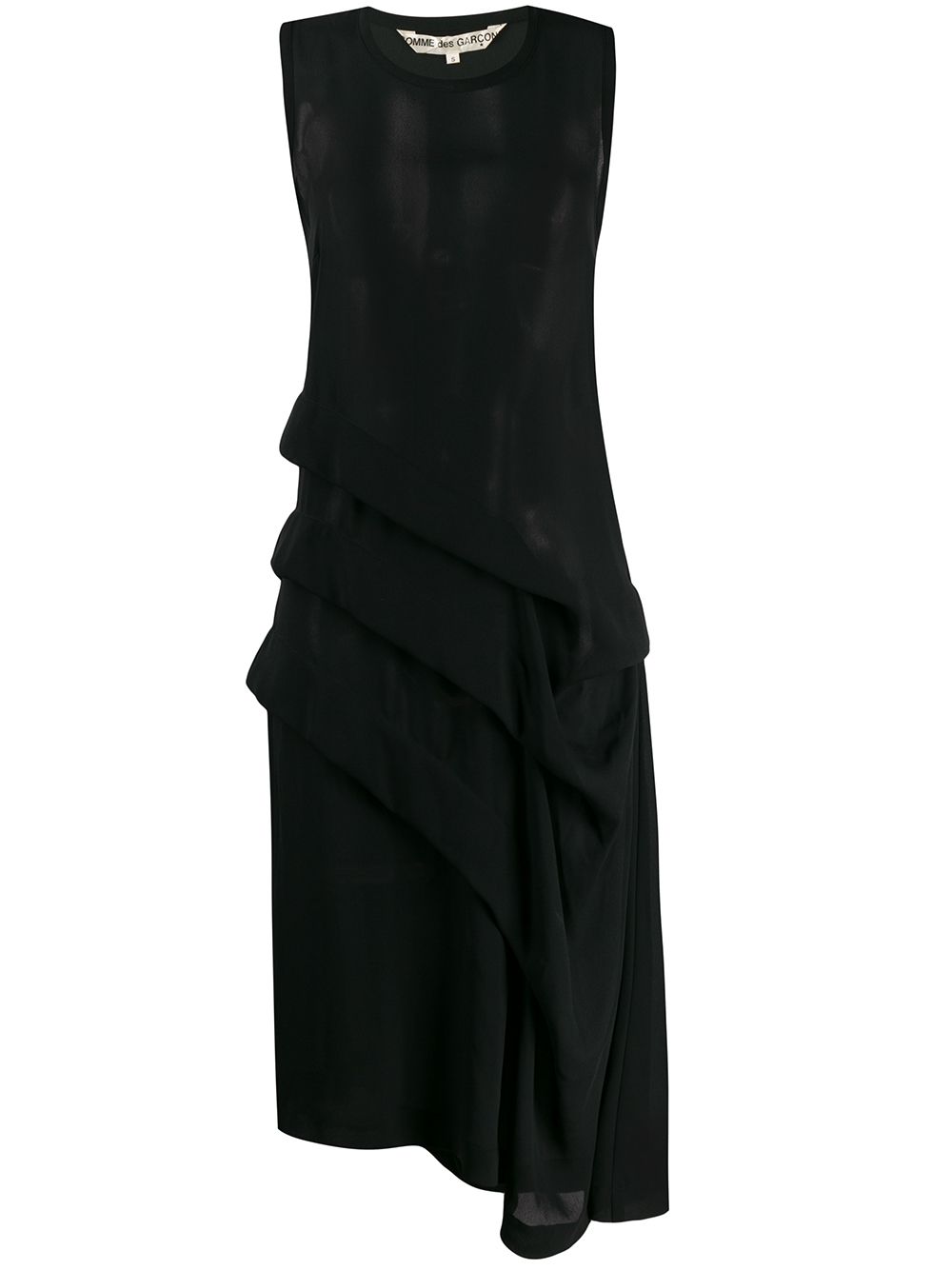 Comme Des Garçons Pre-Owned 1991 sheer layered asymmetric dress - Black von Comme Des Garçons Pre-Owned
