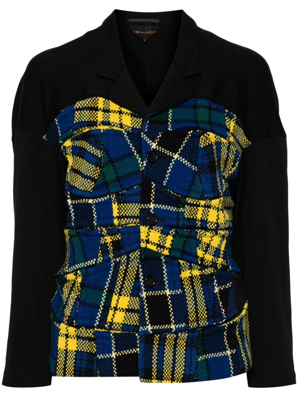 Comme Des Garçons Pre-Owned 1999 tartan-pattern patchwork jacket - Black von Comme Des Garçons Pre-Owned