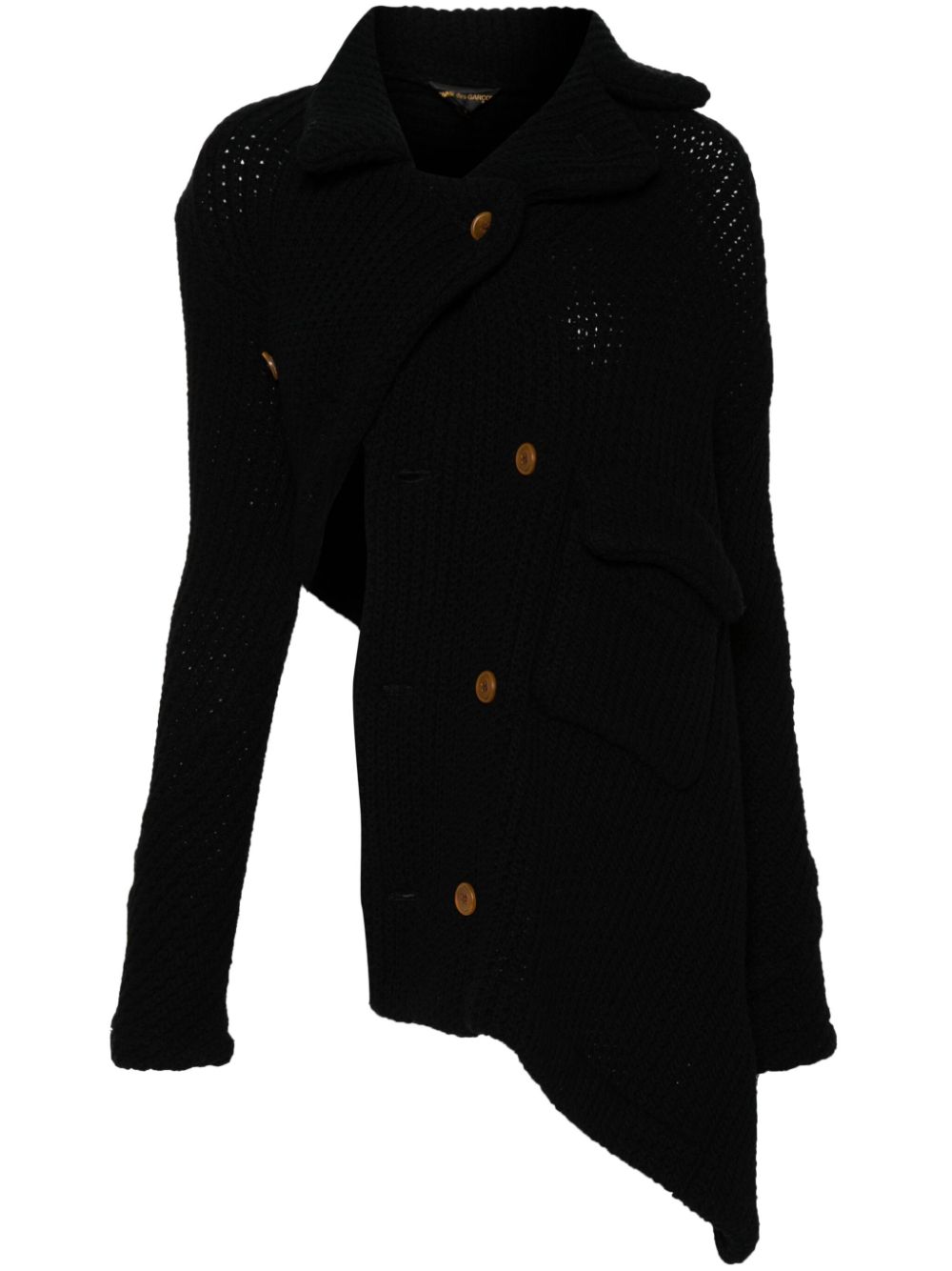 Comme Des Garçons Pre-Owned 2002 asymmetric knitted jacket - Black von Comme Des Garçons Pre-Owned