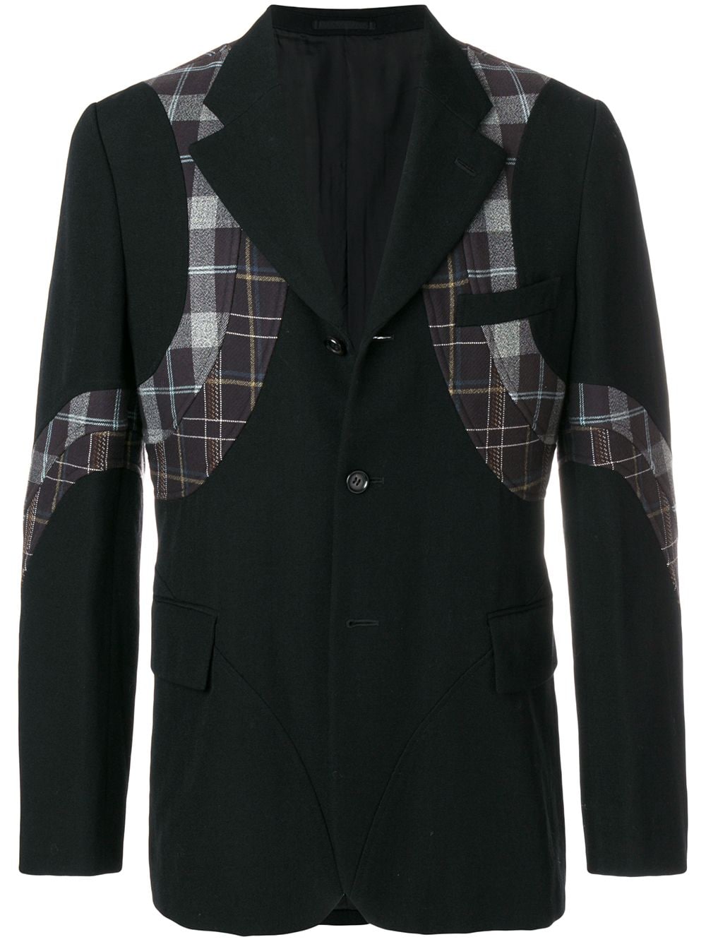 Comme Des Garçons Pre-Owned plaid appliqué blazer - Black von Comme Des Garçons Pre-Owned
