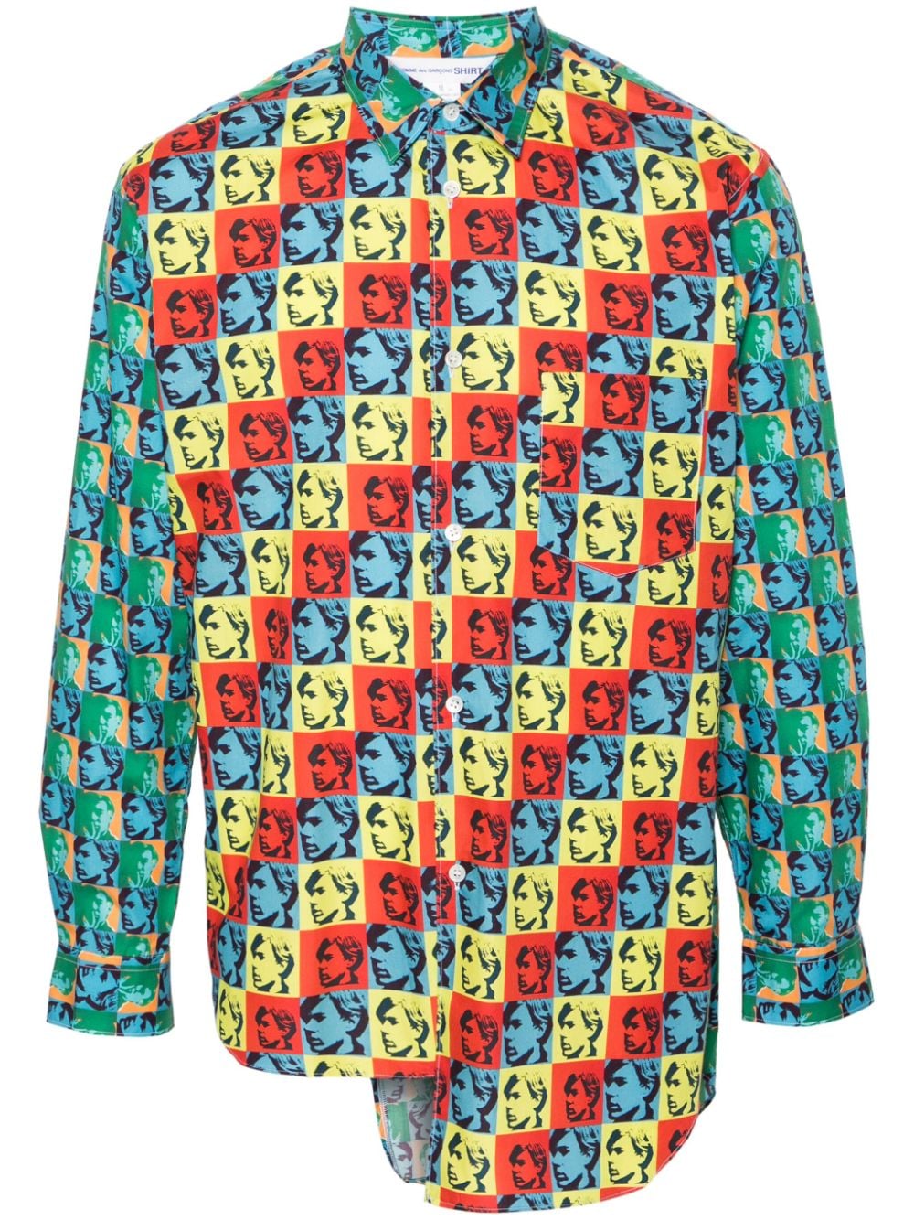 Comme Des Garçons Shirt Andy Warhol-print asymmetric shirt - Blue von Comme Des Garçons Shirt