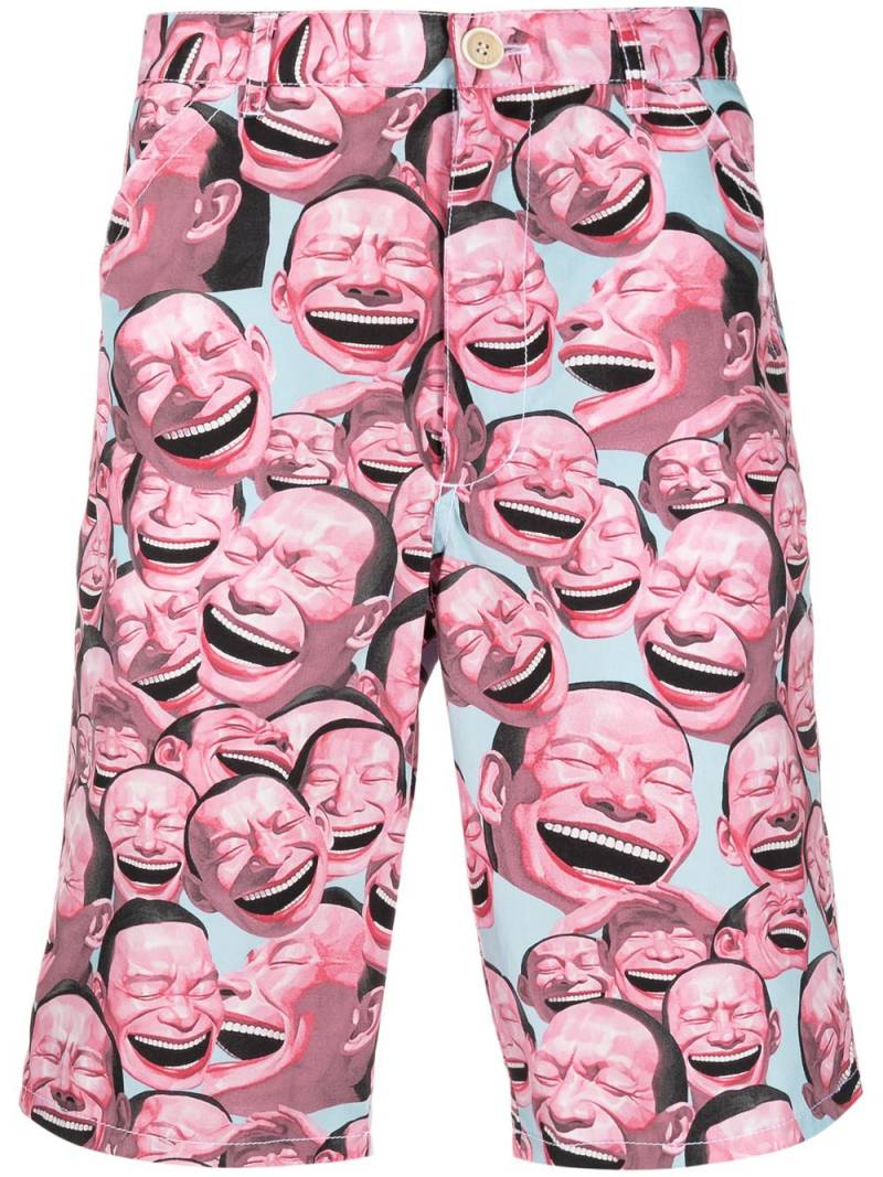 Comme Des Garçons Shirt Laughter print shorts - Pink von Comme Des Garçons Shirt