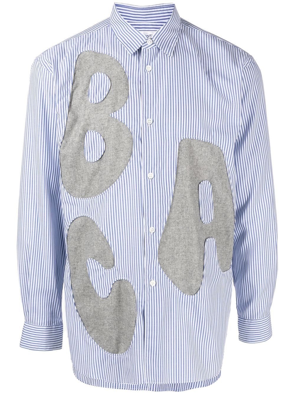 Comme Des Garçons Shirt alphabet patch-detail long-sleeve shirt - Blue von Comme Des Garçons Shirt