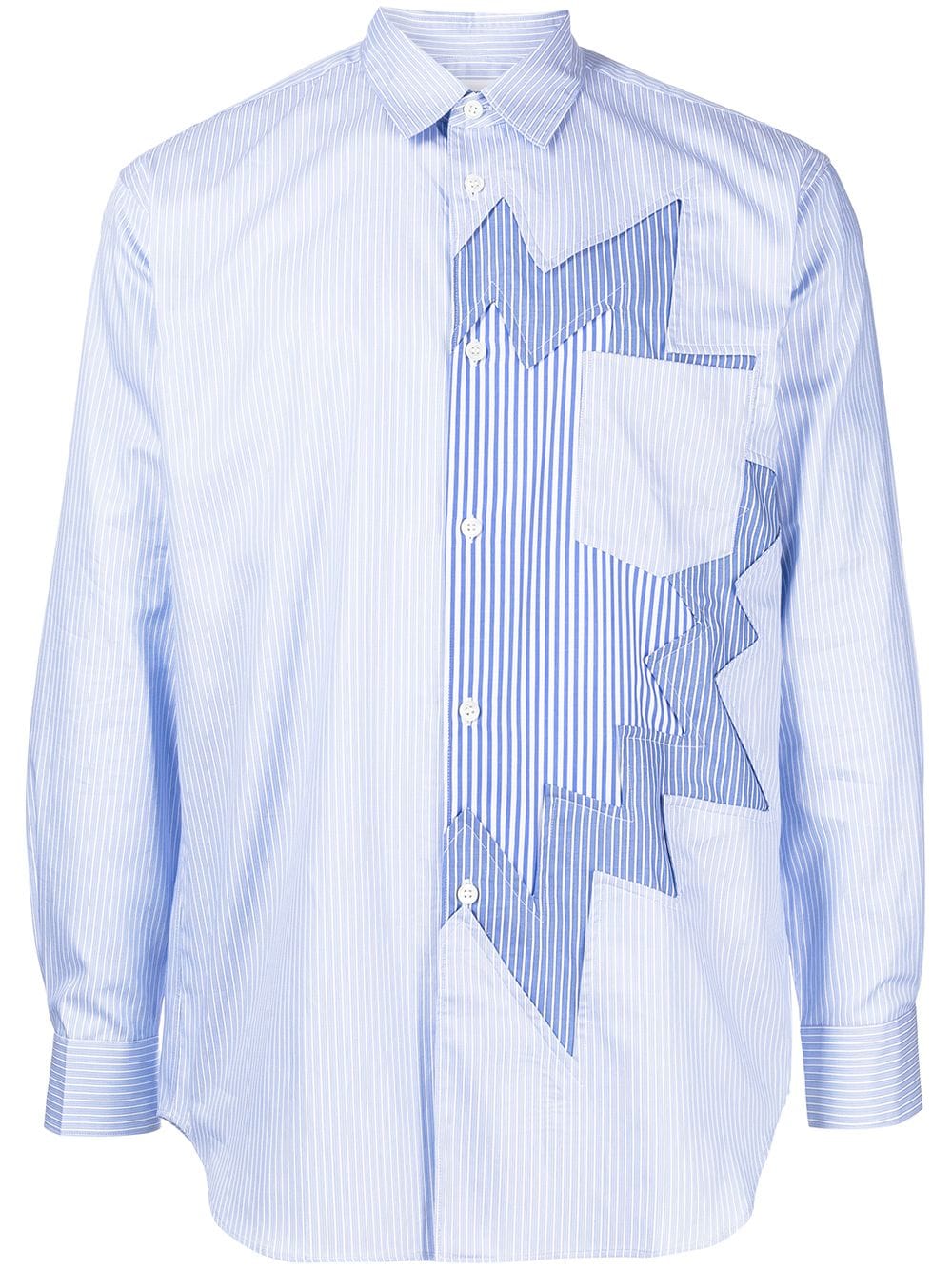 Comme Des Garçons Shirt appliqué-detail cotton shirt - Blue von Comme Des Garçons Shirt