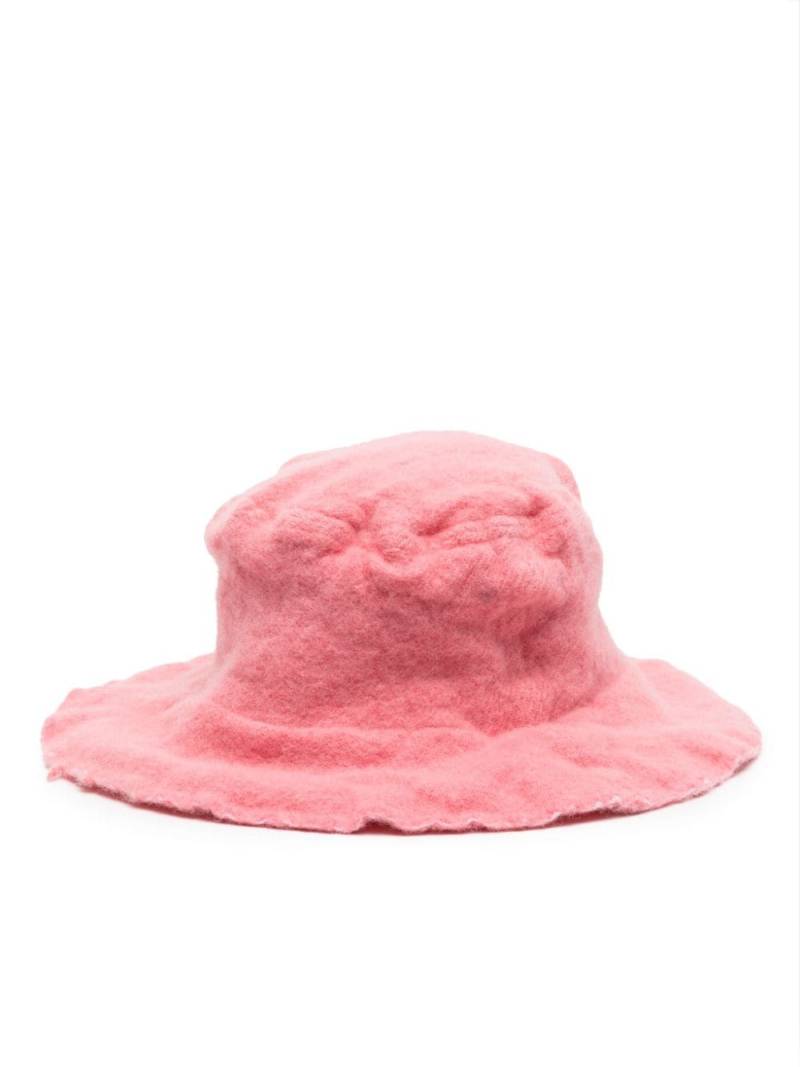 Comme Des Garçons Shirt distressed wool-blend bucket hat - Pink von Comme Des Garçons Shirt