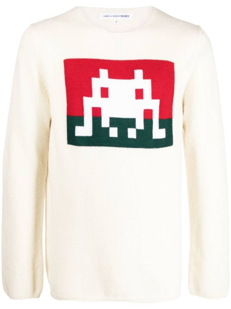 Comme Des Garçons Shirt graphic-print jumper - White von Comme Des Garçons Shirt