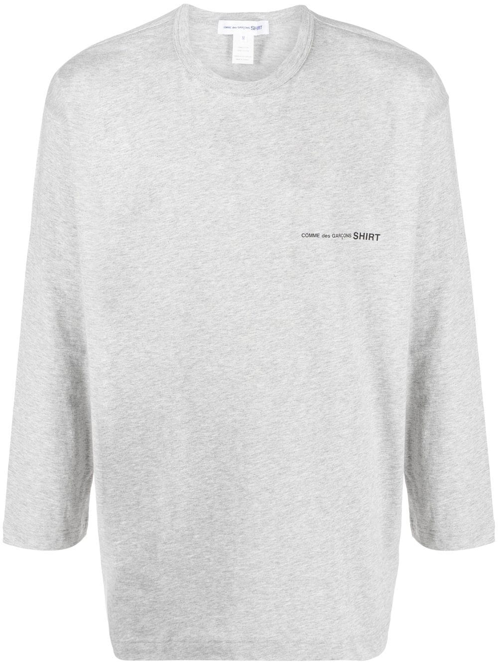 Comme Des Garçons Shirt logo-print long-sleeve T-shirt - Grey von Comme Des Garçons Shirt