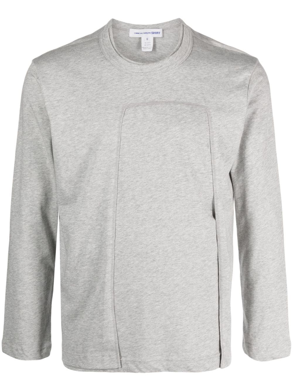 Comme Des Garçons Shirt mélange-effect panelled T-shirt - Grey von Comme Des Garçons Shirt
