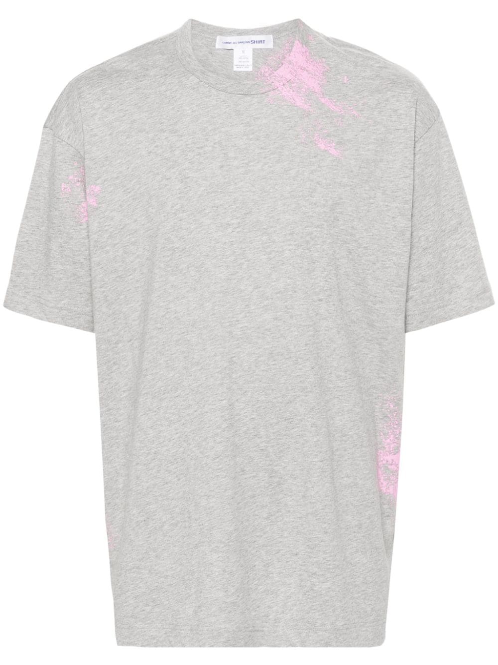 Comme Des Garçons Shirt paint splatter-detail T-shirt - Grey von Comme Des Garçons Shirt