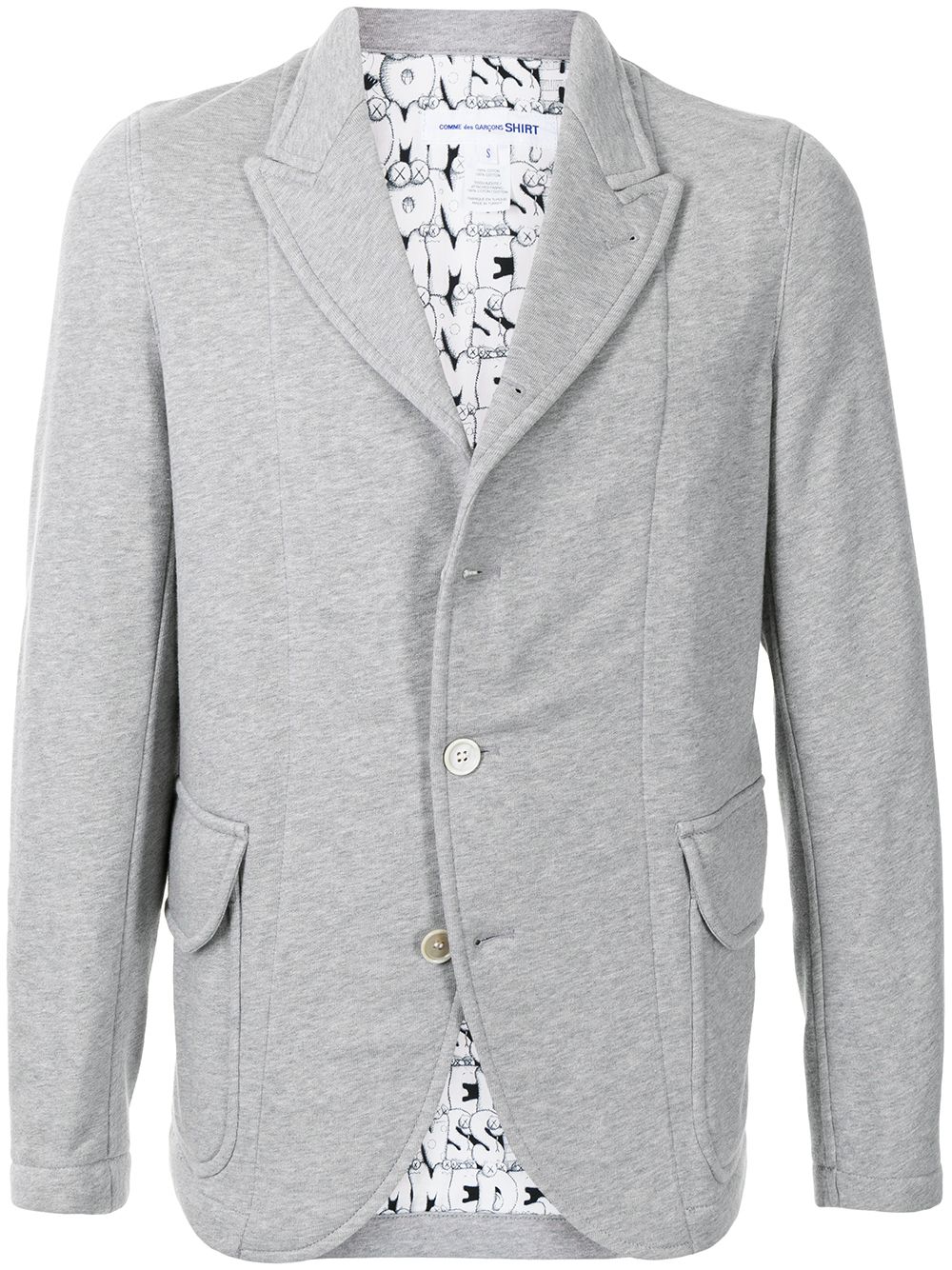 Comme Des Garçons Shirt single-breasted cotton blazer - Grey von Comme Des Garçons Shirt