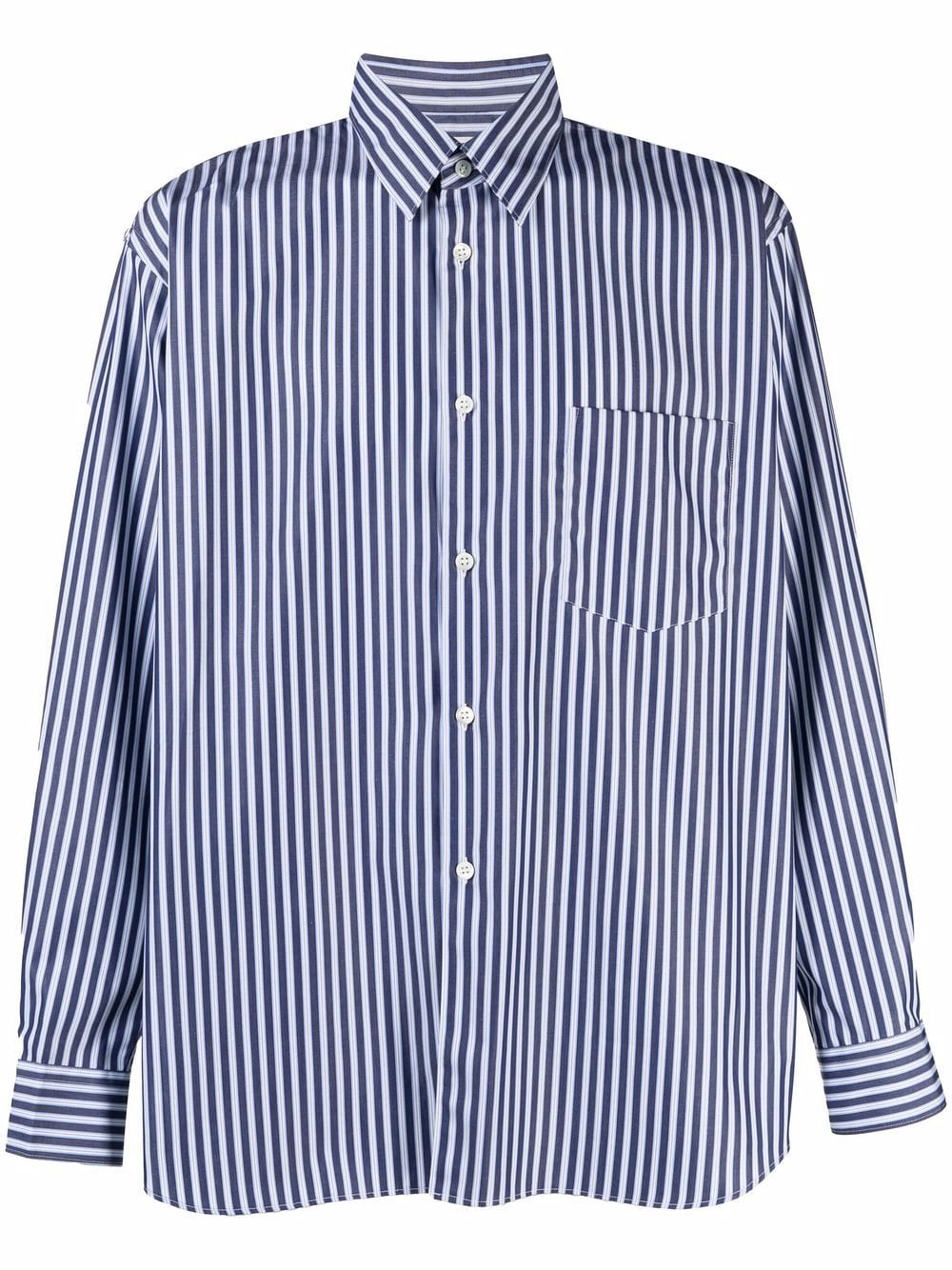 Comme Des Garçons Shirt striped button-up shirt - Blue von Comme Des Garçons Shirt