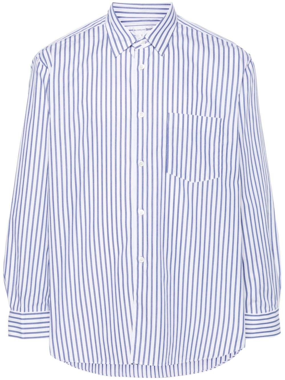 Comme Des Garçons Shirt striped cotton shirt - Blue von Comme Des Garçons Shirt