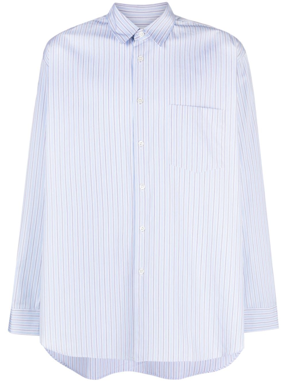 Comme Des Garçons Shirt striped cotton shirt - Blue von Comme Des Garçons Shirt