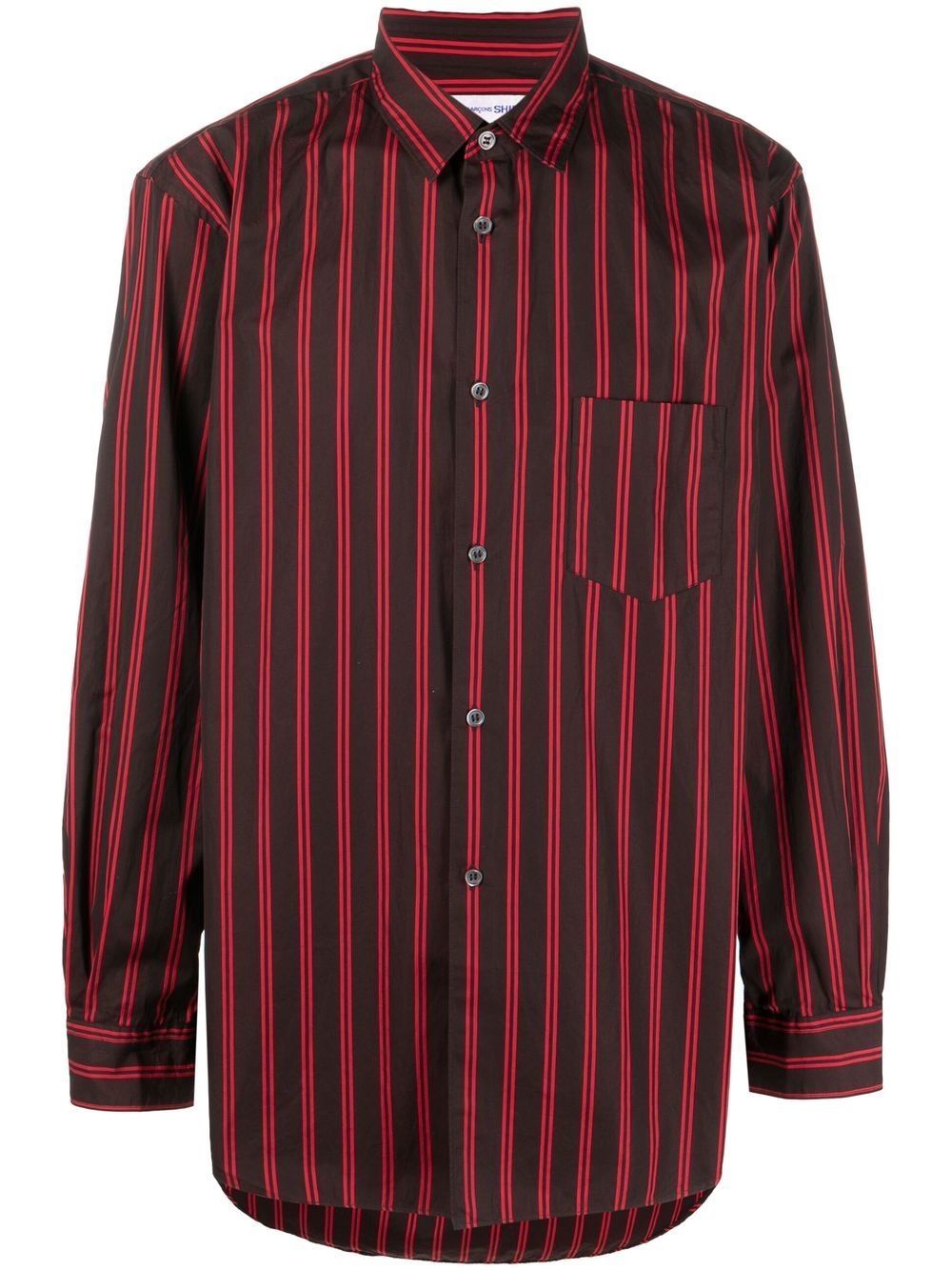 Comme Des Garçons Shirt striped cotton shirt - Brown von Comme Des Garçons Shirt