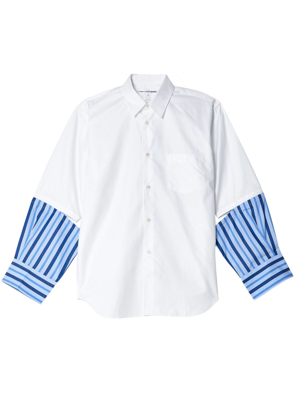 Comme Des Garçons Shirt striped panelled cotton shirt - White von Comme Des Garçons Shirt