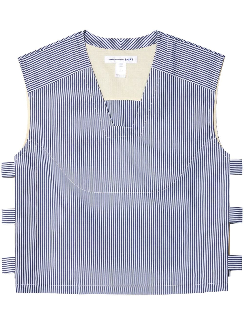 Comme Des Garçons Shirt striped sleeveless shirt - Blue von Comme Des Garçons Shirt