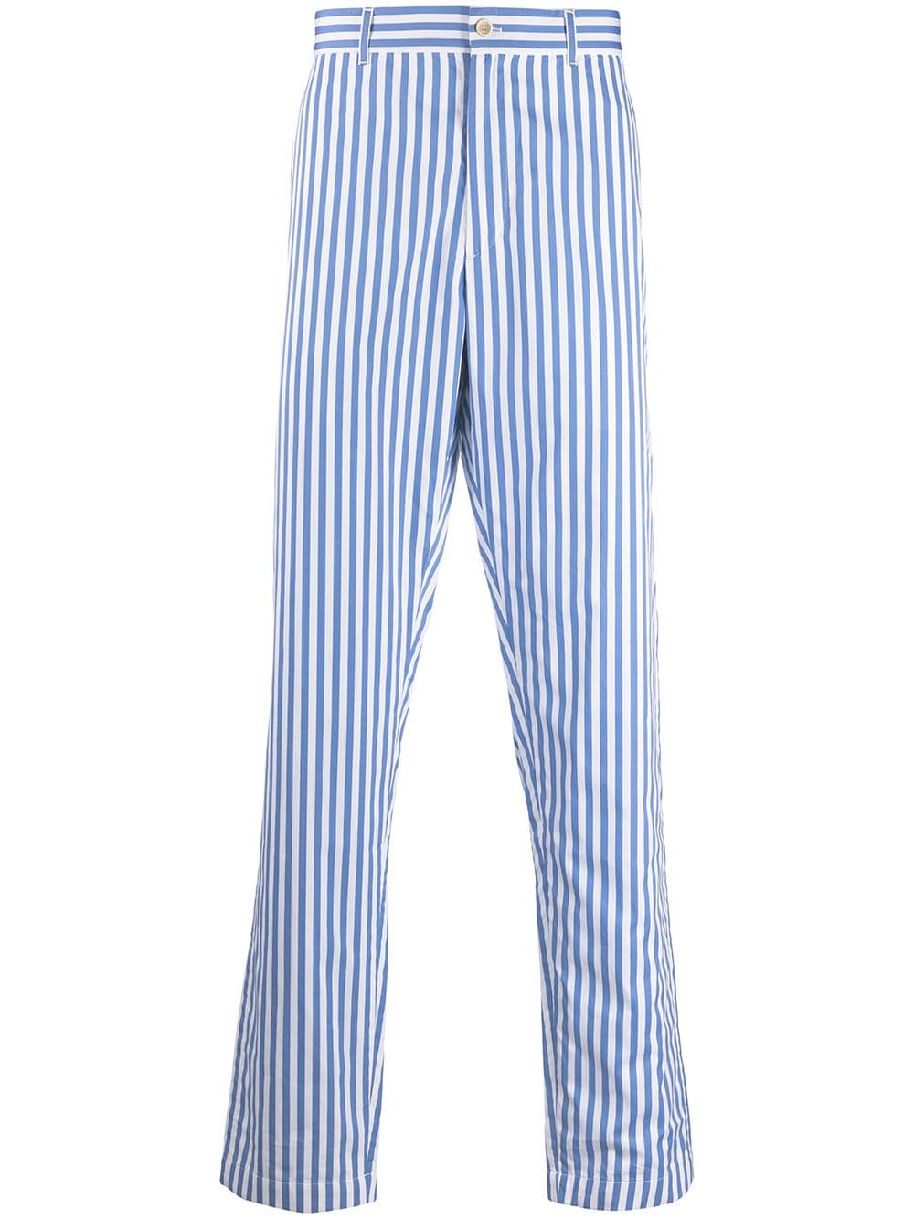 Comme Des Garçons Shirt striped tailored trousers - Blue von Comme Des Garçons Shirt