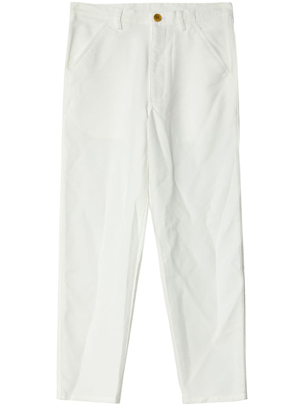 Comme Des Garçons Shirt tapered-leg cropped trousers - White von Comme Des Garçons Shirt