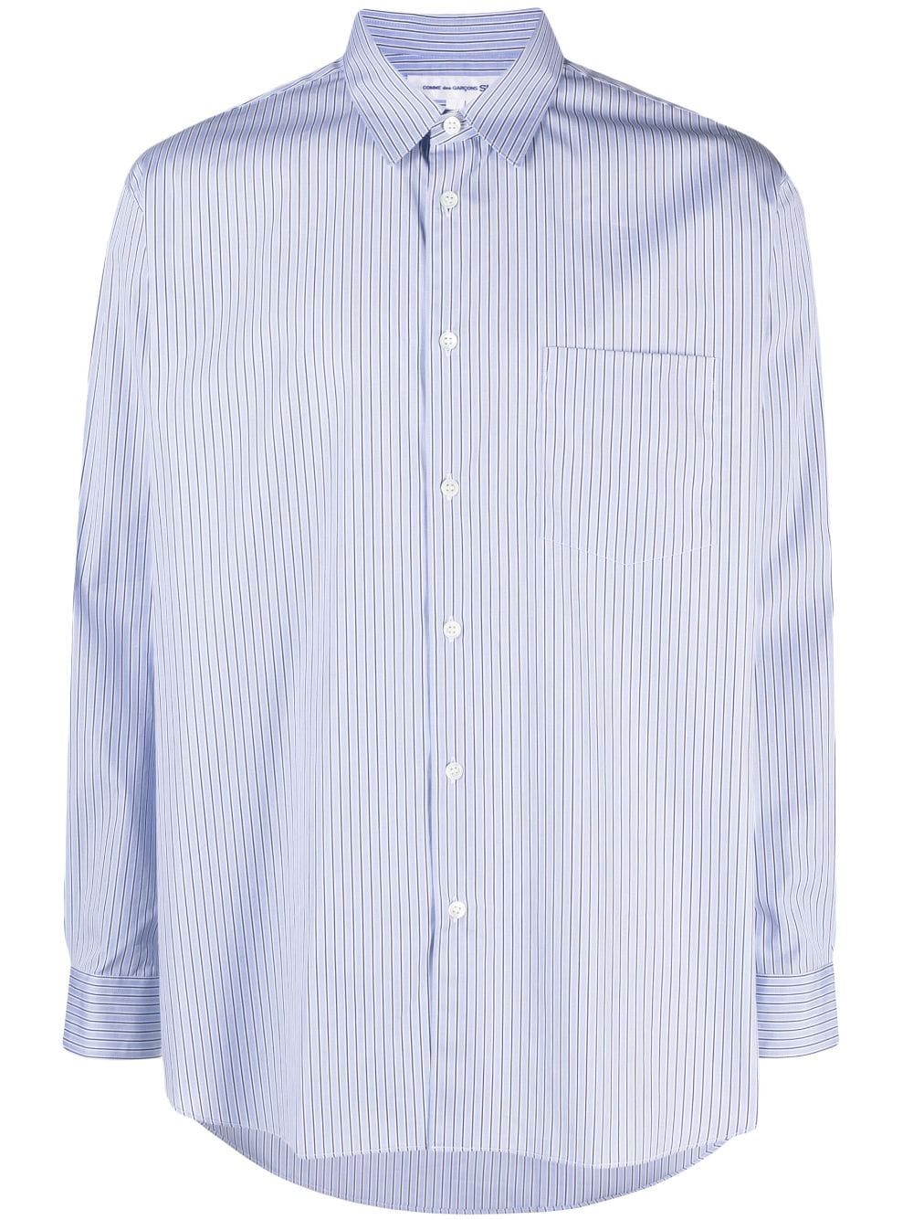 Comme Des Garçons Shirt vertical-stripe long-sleeve shirt - Blue von Comme Des Garçons Shirt