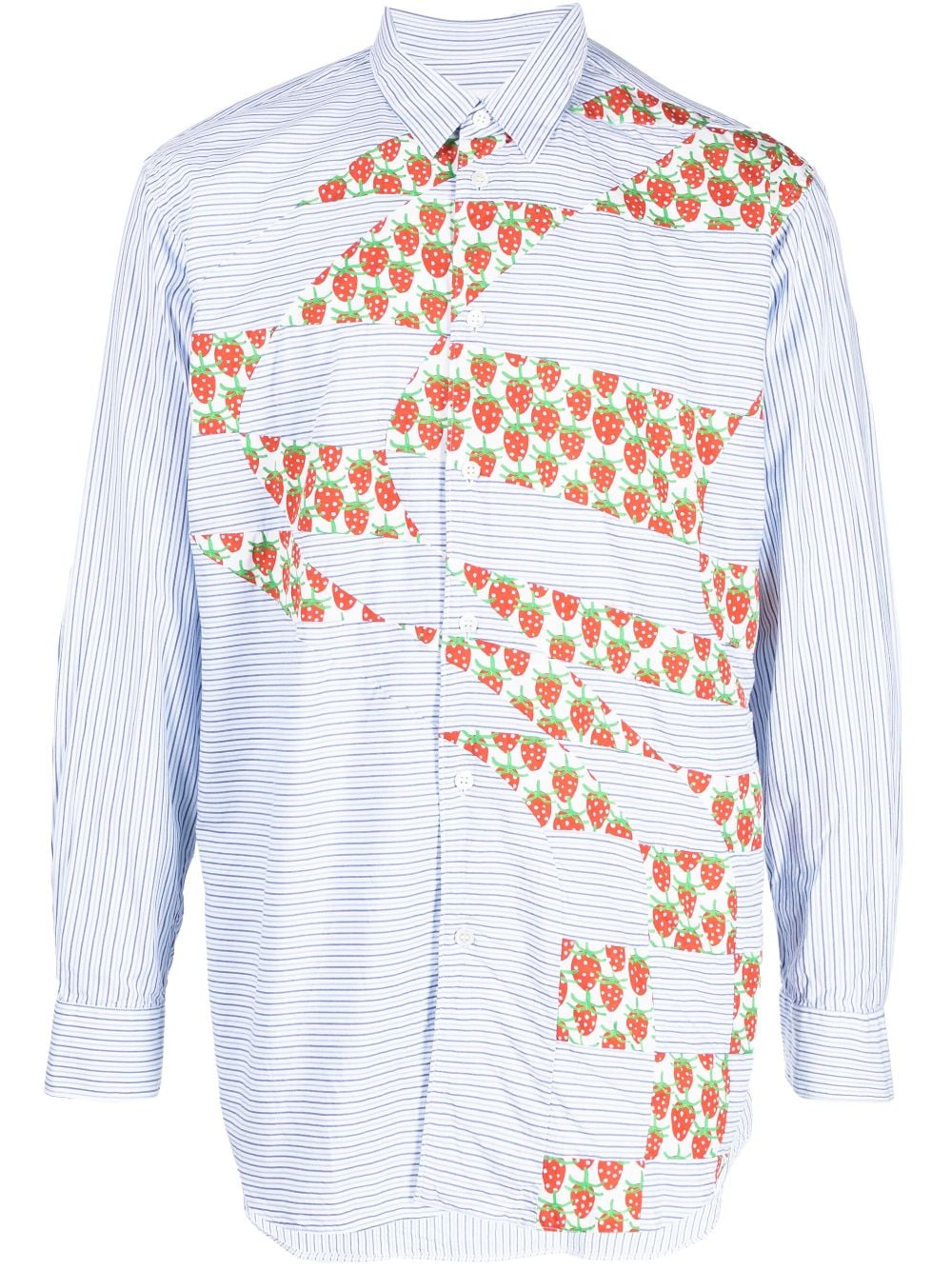 Comme Des Garçons Shirt x Brent Westfall strawberry patchwork shirt - Blue von Comme Des Garçons Shirt