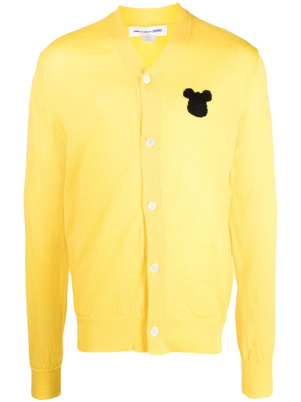 Comme Des Garçons Shirt x Disney embroidered-logo cardigan - Yellow von Comme Des Garçons Shirt